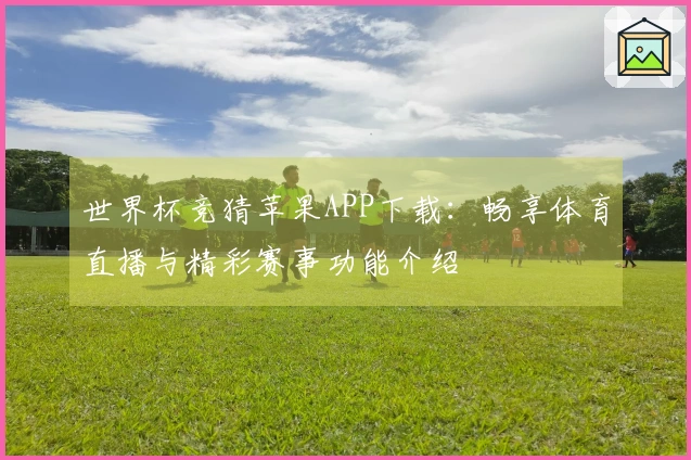 世界杯竞猜苹果APP下载：畅享体育直播与精彩赛事功能介绍